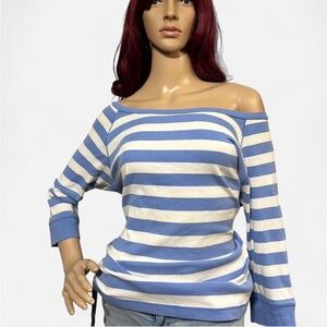 Ralph Lauren Blue and White Striped Top